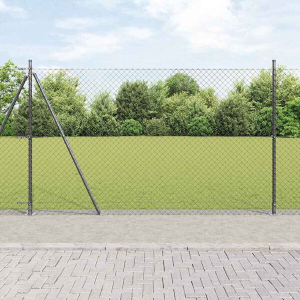 vidaXL Hegnsp&aelig;l Gr&aring; 10 x 1,6 m (40 x 40 mm mesh) St&aring;l og PVC