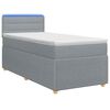vidaXL Box Spring Seng med Madras og LED Lysegr&aring; 90 x 190 cm Stof