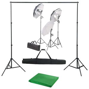 vidaXL fotostudies&aelig;t med lampes&aelig;t og baggrund