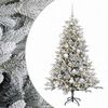 vidaXL Kunstigt juletr&aelig; med julekugle 120 cm 150 LED'er Varm hvid