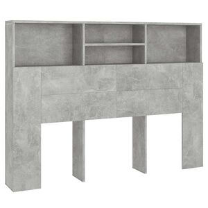 vidaXL sengegavl med opbevaring 140x19x103,5 cm betongr&aring;