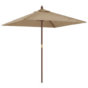 vidaXL haveparasol med tr&aelig;stang 198x198x231 cm gr&aring;brun