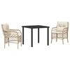 vidaXL Have Spisebordss&aelig;t 3 stk. Beige polyrattan
