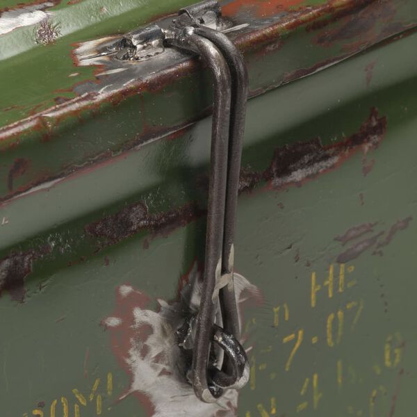 vidaXL opbevaringskuffert 68x24x66 cm milit&aelig;rstil jern