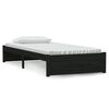 vidaXL sengeramme 90x190 cm Single massivt tr&aelig; sort