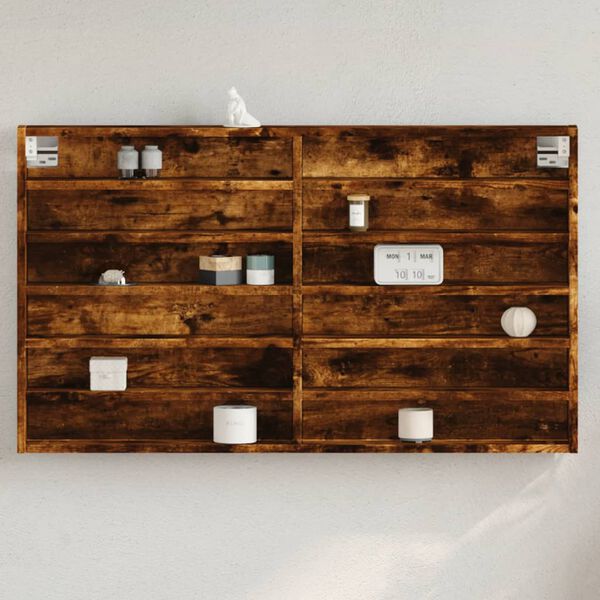 vidaXL vitrineskab 100x8,5x58 cm konstrueret tr&aelig; r&oslash;get egetr&aelig;sfarve