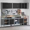 vidaXL Arbejds skab S&aelig;t med skuffe med hylde 10 pcs Sort og gr&aring;