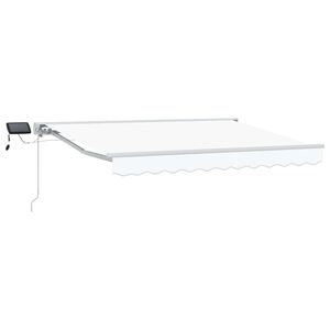 vidaXL Manuel markise-ramme med LED-lys Hvid 3 x 2,5 m