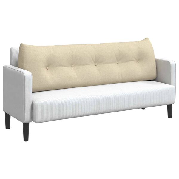 vidaXL Rygpude Creme 160 x 24 x 50 cm Stof