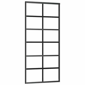 vidaXL skyded&oslash;r 90x205 cm sikkerhedsglas og aluminium sort