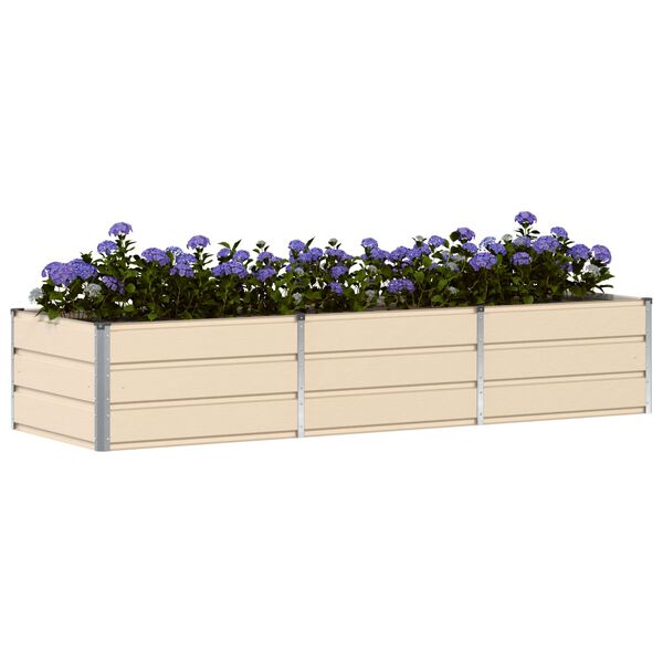 vidaXL Plantekasse Elfenben 240 x 80 x 45 cm St&aring;l