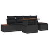 vidaXL Havesofa S&aelig;t 6 stk. Sort Poly rattan