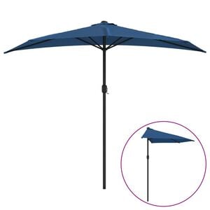 vidaXL altanparasol med aluminiumsstang 270x144x222 cm halv bl&aring;