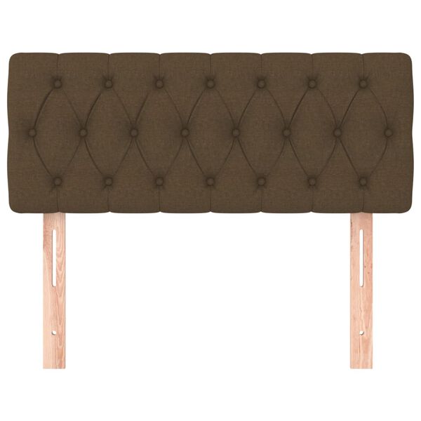 vidaXL sengegavl 90x7x78/88 cm stof m&oslash;rkebrun