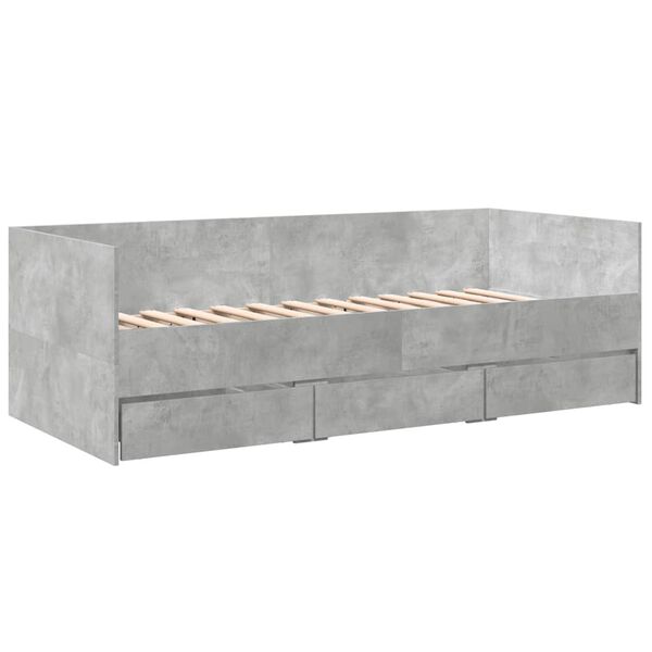 vidaXL daybed med skuffer uden madras 100x200 cm betongrå