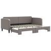 vidaXL daybed med udtr&aelig;k 80x200 cm stof gr&aring;brun