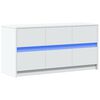 vidaXL tv-bord med LED-lys 100x34x50 cm konstrueret træ hvid