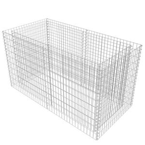 vidaXL gabion-h&oslash;jbed st&aring;l 180x90x100 cm s&oslash;lvfarvet