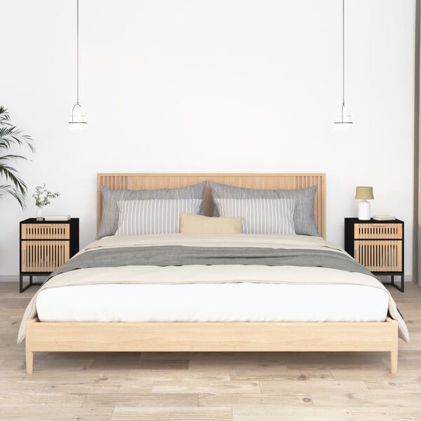 vidaXL sengeborde 2 stk. 40x30x55,5 cm konstrueret træ og jern sort
