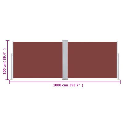 vidaXL sammenrullelig sidemarkise 100 x 1000 cm brun