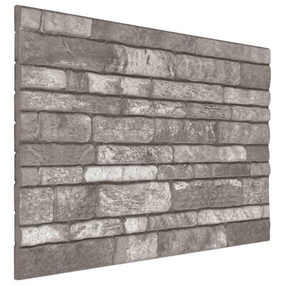 vidaXL 3D-vægpaneler 10 stk. murstensdesign EPS mørkegrå