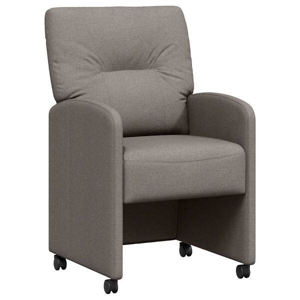 vidaXL Spisebordsstole med hjul 2 pcs Gråbrun 57 x 67 x 95 cm Stof