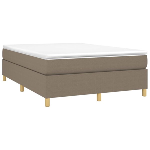 vidaXL Boxspring sengeramme 140x200 cm stof gr&aring;brun