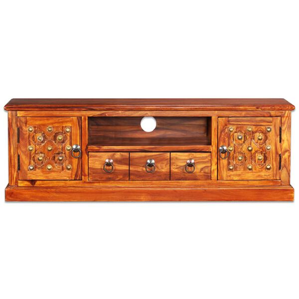 vidaXL TV-bord i massivt akacietræ 120 x 30 x 40 cm