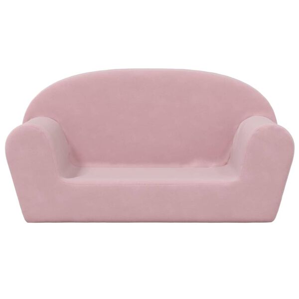 vidaXL 2-personers sofa til b&oslash;rn bl&oslash;dt plys pink