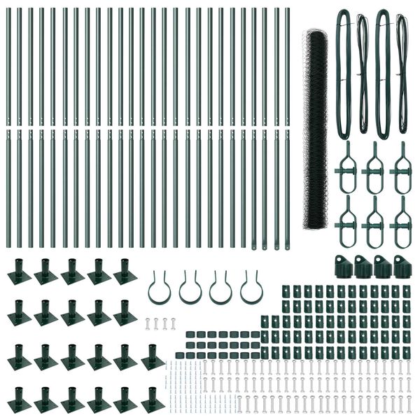 vidaXL Hegnsp&aelig;l Gr&oslash;n 50 x 1,6 m (36 mm net) St&aring;l og PVC