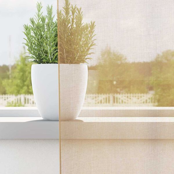 vidaXL voile-gardiner med stanglommer 2 stk sandfarvet