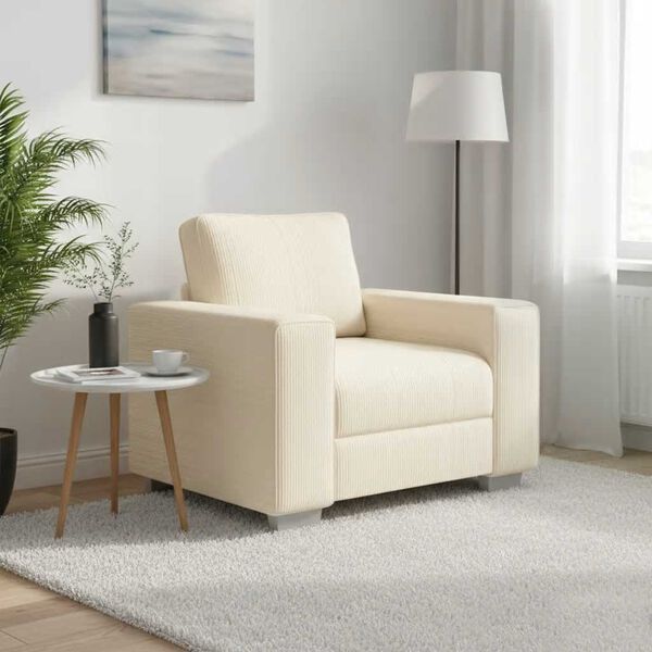 vidaXL sofastol 100x77x82 cm fl&oslash;jlsstof cremefarvet