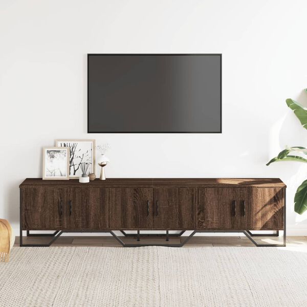 vidaXL tv-bord 180x34x41 cm konstrueret træ brun egetræsfarve