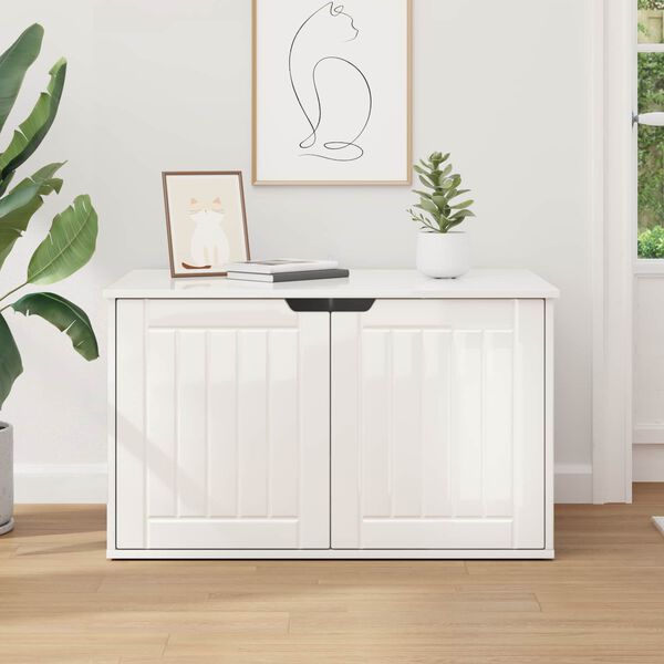 vidaXL Kat Hus Gloss Hvid 85 x 55 x 50,5 cm Konstrueret tr&aelig;