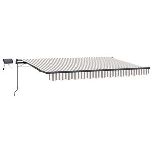 vidaXL Udtr&aelig;kkelig markise Lys Gr&aring; og Hvid 400 &times; 350 cm