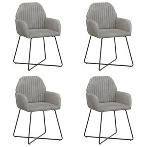 vidaXL Spisestole 4 stk. Fl&oslash;jl Lysegr&aring; 55 x 50 x 84 cm