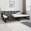 vidaXL daybed med udtræk 2x(80x200) cm massivt fyrretræ sort