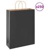 vidaXL papirposer 250 stk. med h&aring;ndtag 32x12x42 cm sort