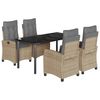 vidaXL spisebordss&aelig;t til haven 5 dele med hynder polyrattan beige