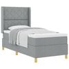 vidaXL Box spring seng med hovedg&aelig;rde Lysegr&aring; 90 x 190 cm Stof