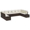 vidaXL Havesofa S&aelig;t 10 stk. 9-Antal s&aelig;der Brun og Creme Polyrattan