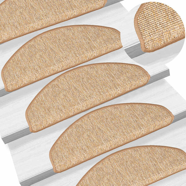 vidaXL trappem&aring;tter 15 stk. 65x21x4 cm lysebrune halvrunde store