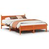 vidaXL sengeramme uden madras 150x200 cm massivt fyrretr&aelig; gyldenbrun