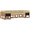 vidaXL Udend&oslash;rs sofagruppe 7 pcs Naturlig og Beige Massivt Akacietr&aelig;