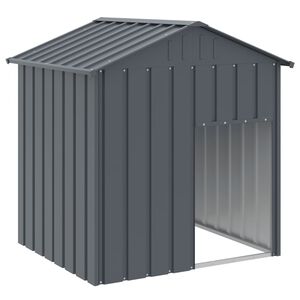 vidaXL hundehus med tag 117x103x123 cm galvaniseret st&aring;l antracitgr&aring;