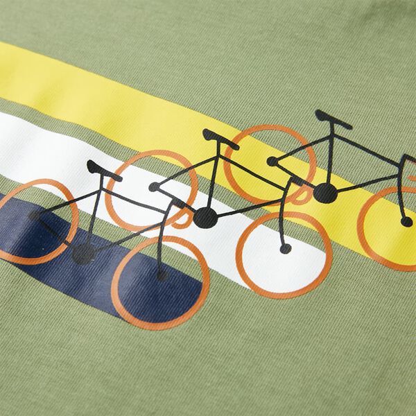 Kort&aelig;rmet T-shirt til b&oslash;rn str. 116 lys kakifarve