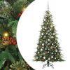 vidaXL Kunstigt Hinged Juletr&aelig; med 300 LED'er Gr&oslash;n 180 cm PE og PVC