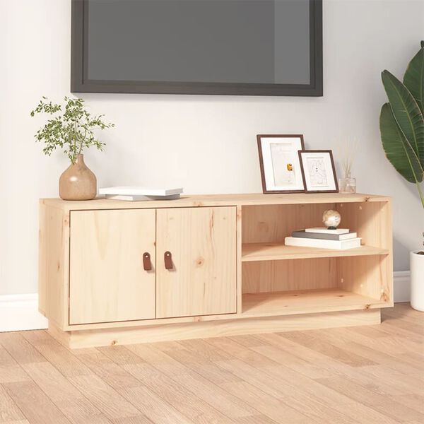 vidaXL tv-bord 105x34x40 cm massivt fyrretræ