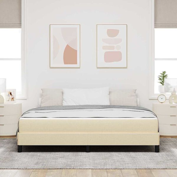 vidaXL Box spring seng med madras Creme 180 x 200 cm Stof