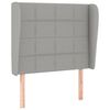 vidaXL sengegavl med kanter 93x23x118/128 cm stof lysegr&aring;